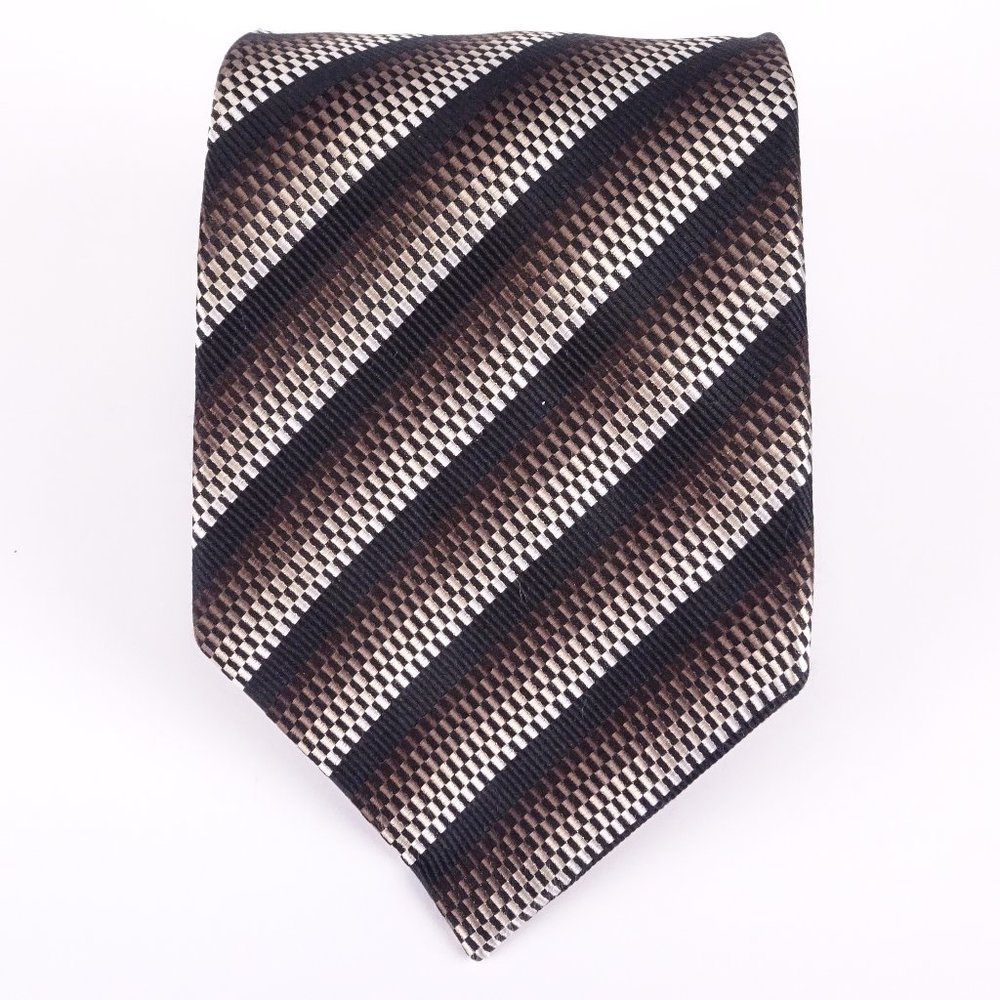 Daniel Gray Mens 100% Silk Necktie - Black/Bronze
